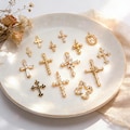 4pcs Cross Charm, Tiny Cross Charm, Cross Pendant, Cross Necklace Charm(GB-2731)