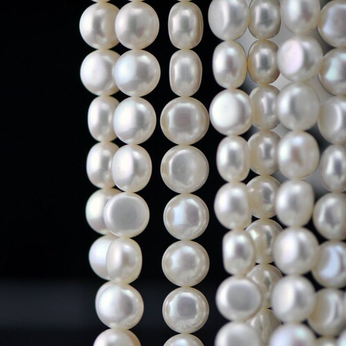 Natural Freshwater Pearl Beads – Half Drilled, Round White Loose For DIY Jewelry-402296