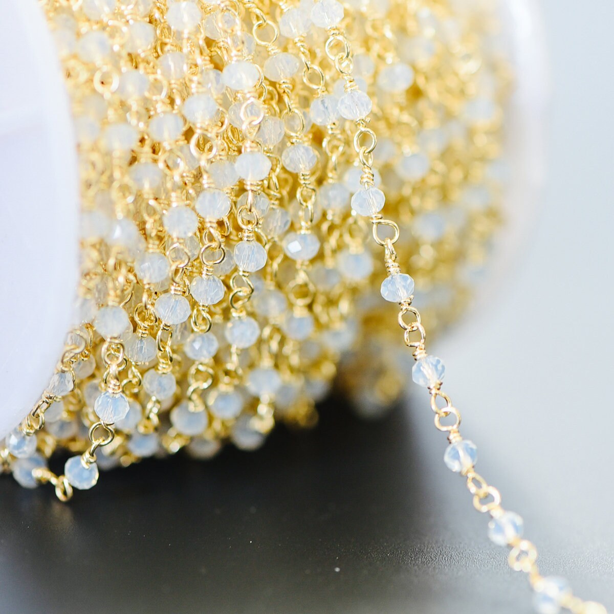 Gold plated Brass Crystal Bead Chains Beaded Chains with Etsy