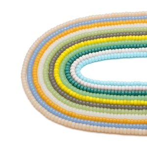 95 pezzi Perline di vetro rondelle lisce, 6 x 4 mm, perline di cristallo color caramella (GM-044)