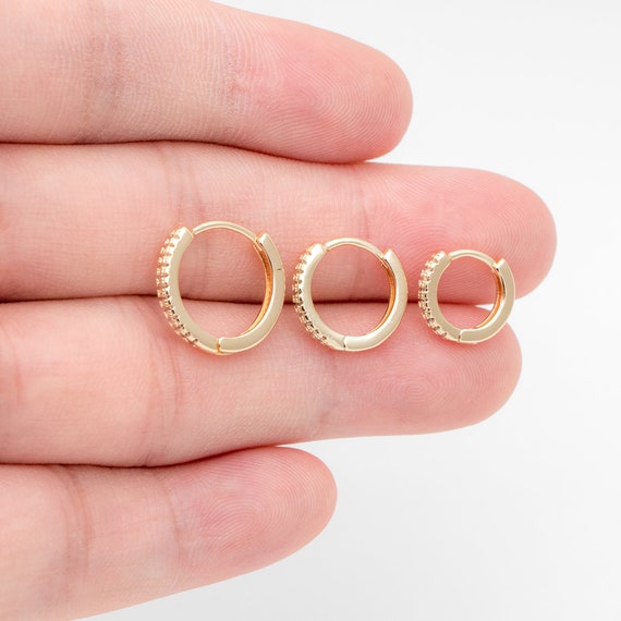 Heart w/Half CZ Heart Clicker Hoop | Piinkparlor