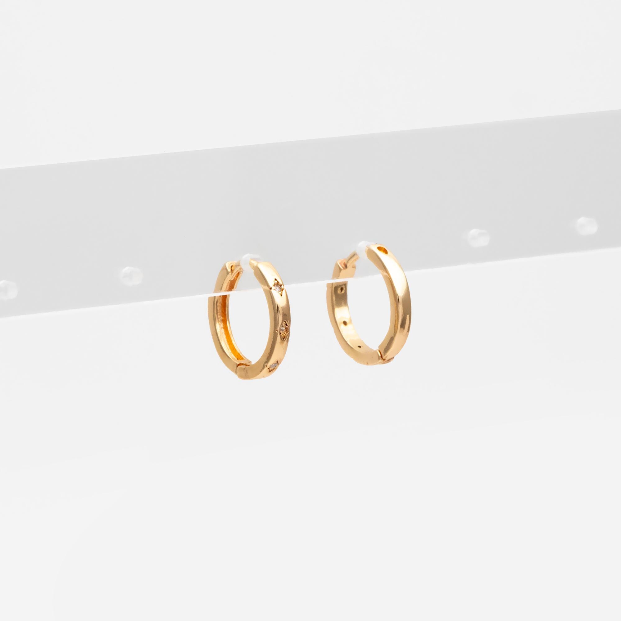 Kenivira 4 Paia Piccoli Orecchini Cerchio Set Argento 925 per Donna Ipoallergenici Orecchini Cerchio Set Con Zirconia Cubica 6/8/10/12mm