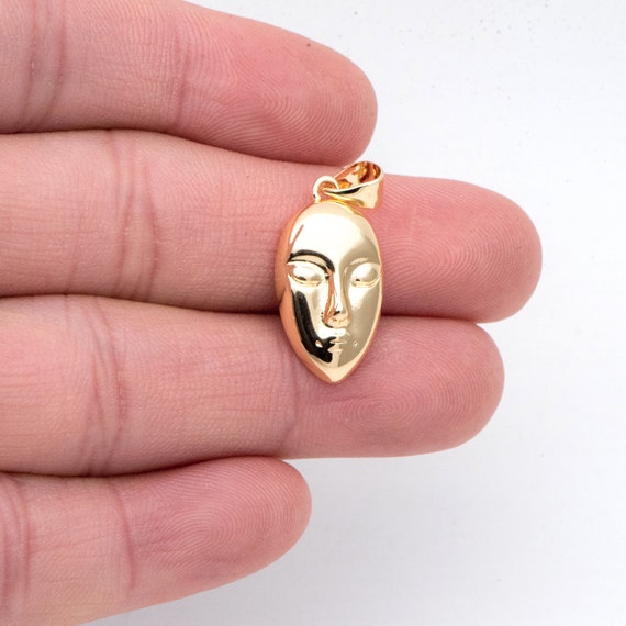 10 dijes de cara en tono dorado o plateado, colgante para collar 