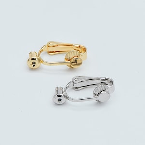 10pcs Gold/ Silver Clip-on Ear Wire, MAGIC Earring Clips, Can Hold Stud/ Threader Earrings  (GB-472)