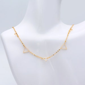 Gold Triangle Chain, 18K Real Gold Plated on Brass, DIY Geometric Chain ...