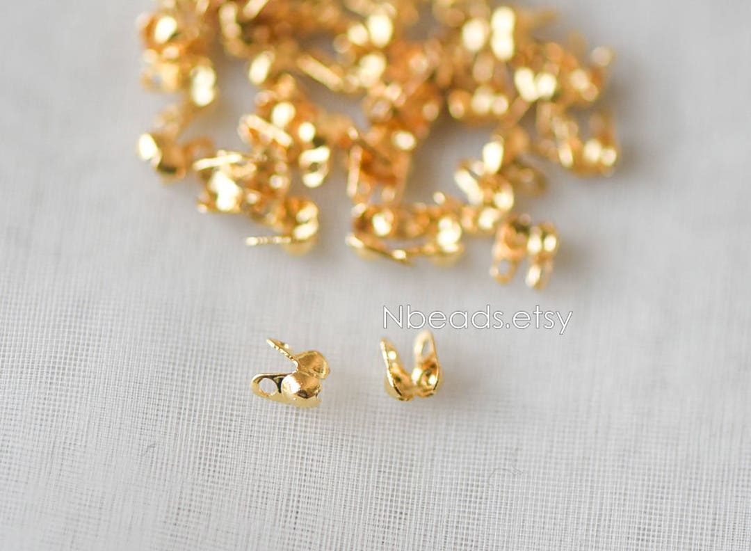 50pcs Side Clamp Bead Tips Gold Plated Brass Fit 1.5 2 2.5 3mm Beads Multi Sizes GB 134 Etsy Australia