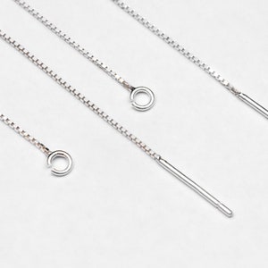 10pcs Sterling Silver Threader Earrings, .925 Silver Box Chain, Earwire Thread with Open Jump Ring CY-033 image 4