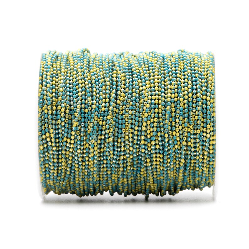 Multi Colors Tiny Chains 5 Meters=16.5ft #LK-256 Dainty Faceted Brass Ball Chain 1.6mm