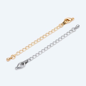 2mm Sterling Silver Figure 8 Chain Extender for Necklace or Bracelet, 1, 2,  3, 4 or 5 Inch Length Extension Lengthener Adjuster Resizer 