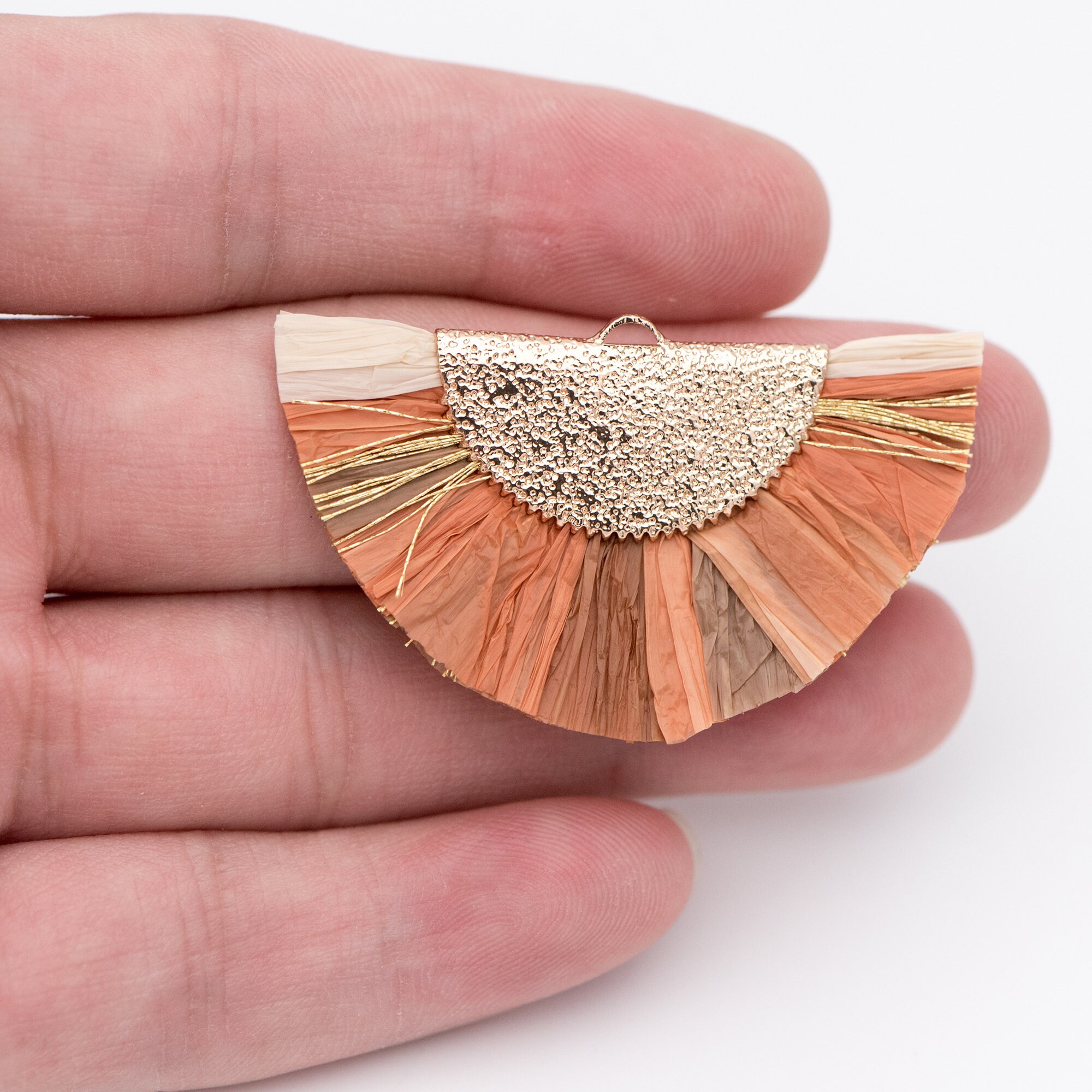 10pcs Fan Tassel Pendants 46x28mm Raffia Tassel Charms for Etsy