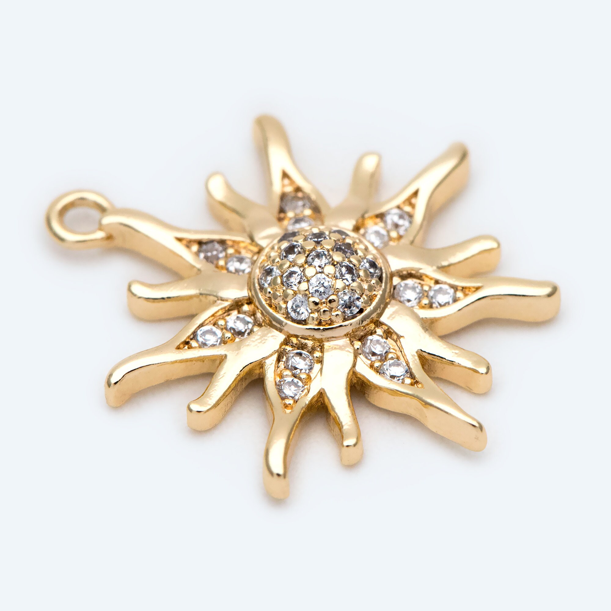 小物 t.m Pdt-895-g/2pcs/mini Ribbon Charm With CZ/ 9mm X 10mm/gold
