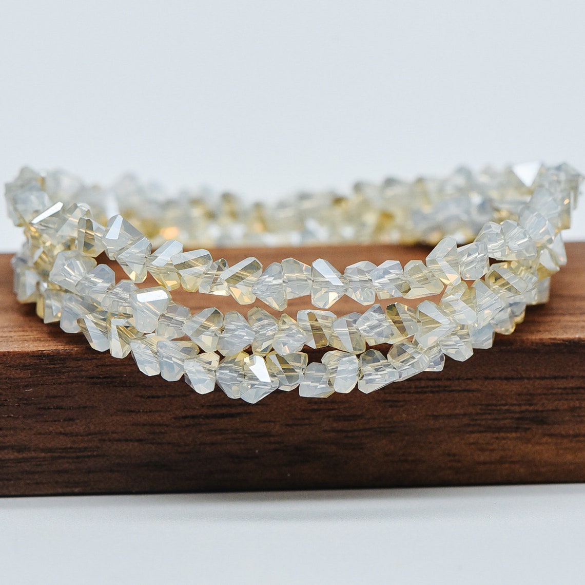 Crystal Triangle Spacer Beads 4mm Faceted Glass Triangle Etsy