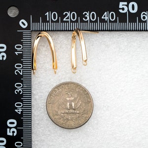 4pcs Gold Twist Bar Stud Earrings with 2 Loops, U-shaped Ear Posts, Simple Ear Wire Findings GB-3857 image 3