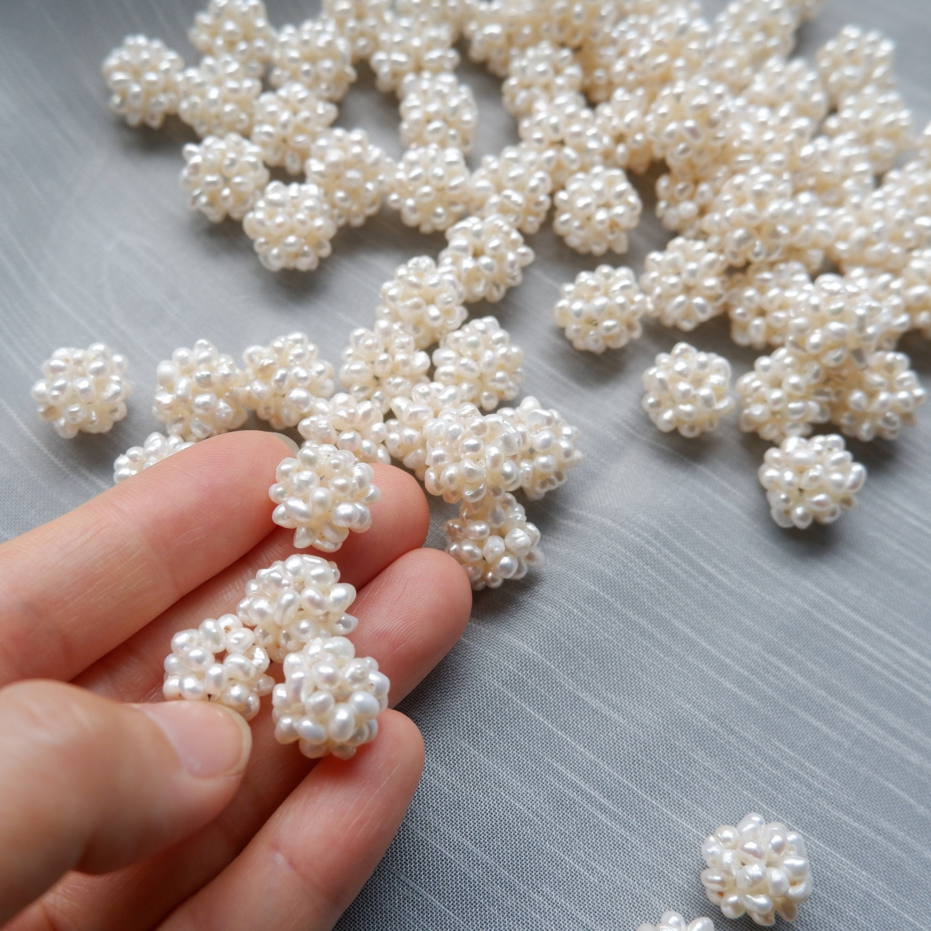 20 gefüllte Perlen 13 mm  Acrylperle Schmuck Deko Hochz 
