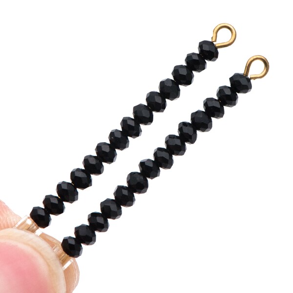 Petites perles rondes en verre cristal facettées 3 mm, noir (#BZ99-16) (Un lot de 160 perles)