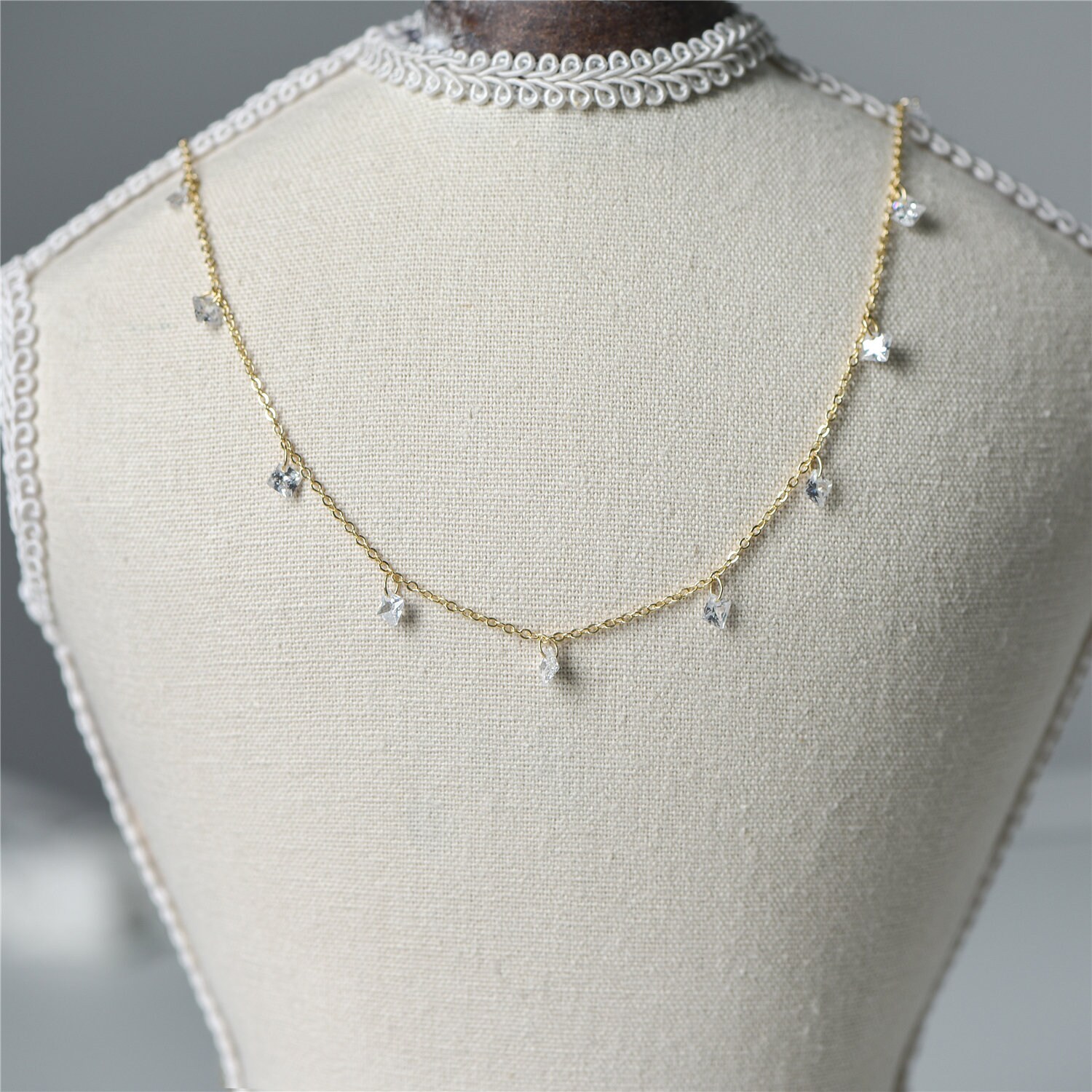Gold/ Silver Tone Beaded Chains, Gold/ Rhodium Plated Brass Chain With ...