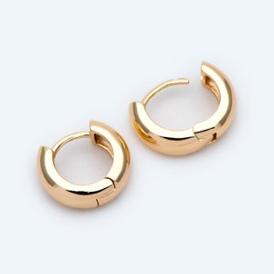 10pcs Gold/ Silver Tone Hoop Earrings, 14/ 16/ 18mm,  Gold/ Rhodium plated Huggie Earrings, Small Hoop Earrings (GB-1678)