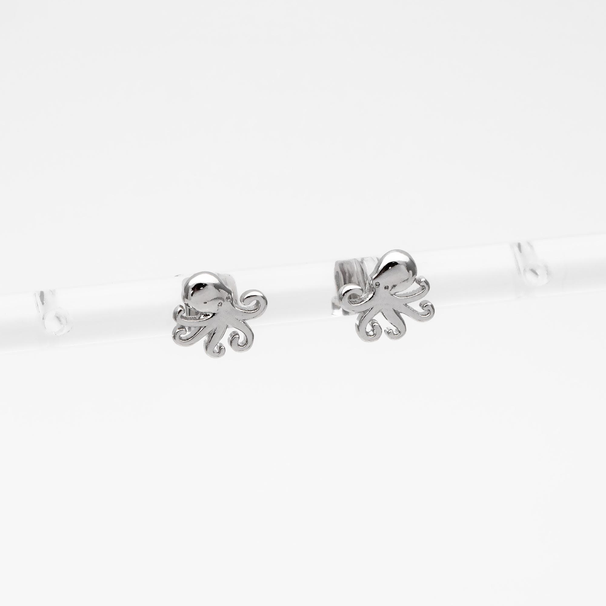 10pcs Gold/ Silver Octopus Earrings, Gold/ Rhodium Plated Brass