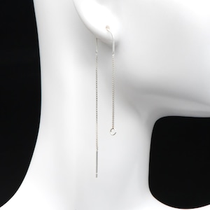10pcs Sterling Silver Threader Earrings, .925 Silver Box Chain, Earwire Thread with Open Jump Ring CY-033 image 3