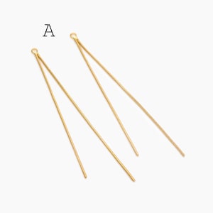 4pcs Chain Tassel Charms, Gold/ Rhodium plated Brass, Tassel Earring Components (GB-3523) #A