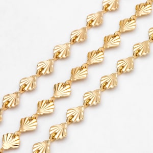 Gold/ Sliver Tone Shell Chain, 18K Real Gold/ Rhodium plated Brass, DIY Necklace Bracelet Wholesale (#LK-571)/ 1 Meter=3.3ft