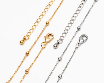 Gold/ Silver Satellite Chains, Finished Bracelet/ Necklace with Extender Chain, Ready to Wear (#LK-170)