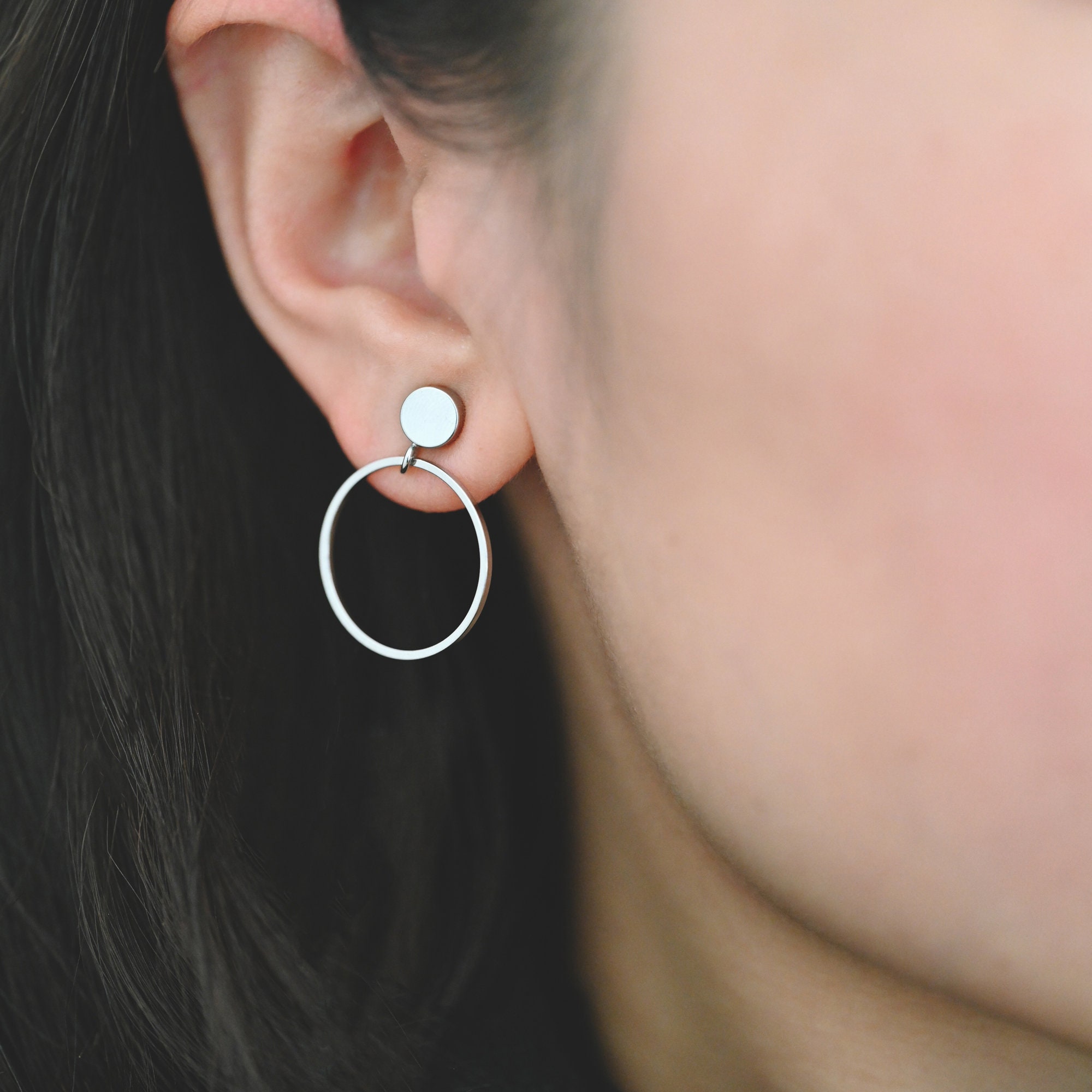 Dainty Hoop Earrings,925 Sterling Silver Cubic Zirconia, Rhodium & Gold  Plated, Hypoallergenic for Sensitive Ears, Cartilage Piercings - Etsy