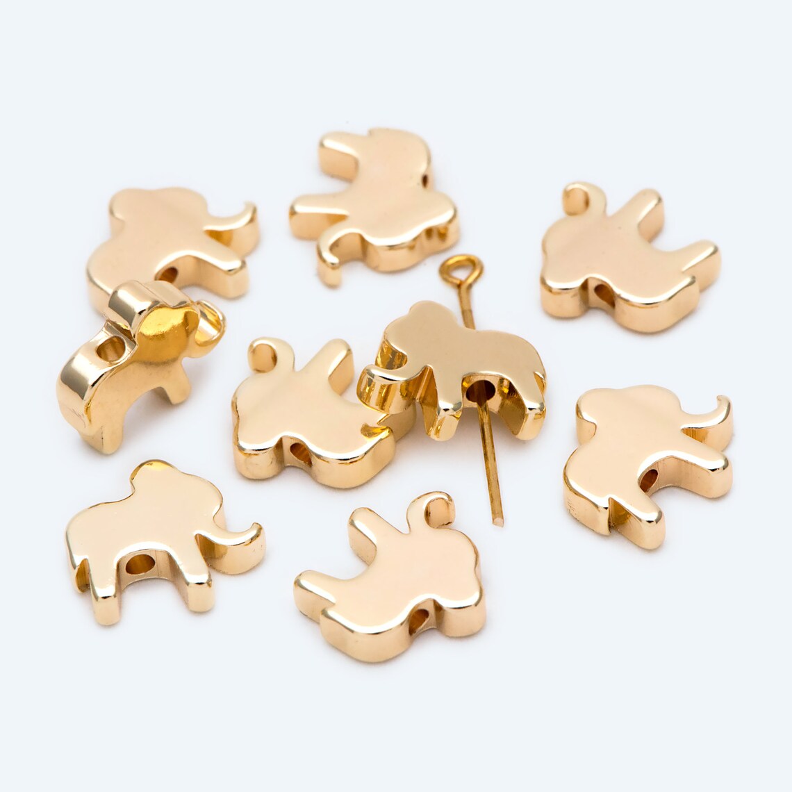 10pcs Gold Elephant Beads 11x12mm Jewelry Making Diy Etsy UK