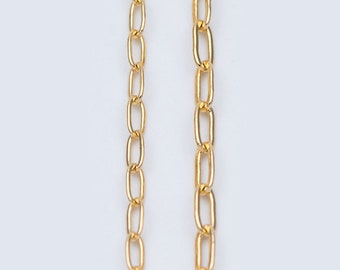 Gold plated Brass Oval Cable Chains, 2.4/ 2.8/ 3mm Wide, DIY Chain Findings Wholesale (#LK-287)/ 1 Meter=3.3 ft