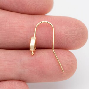 10pcs Cubic Zirconia Teardrop Earring Hooks 22mm, Real Gold Plated Brass Earwires, Color Not Easily Tarnish GB-1131 image 4