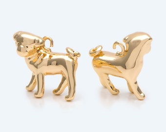 Pitbull 24kt Gold Plated 3D Dog Charm