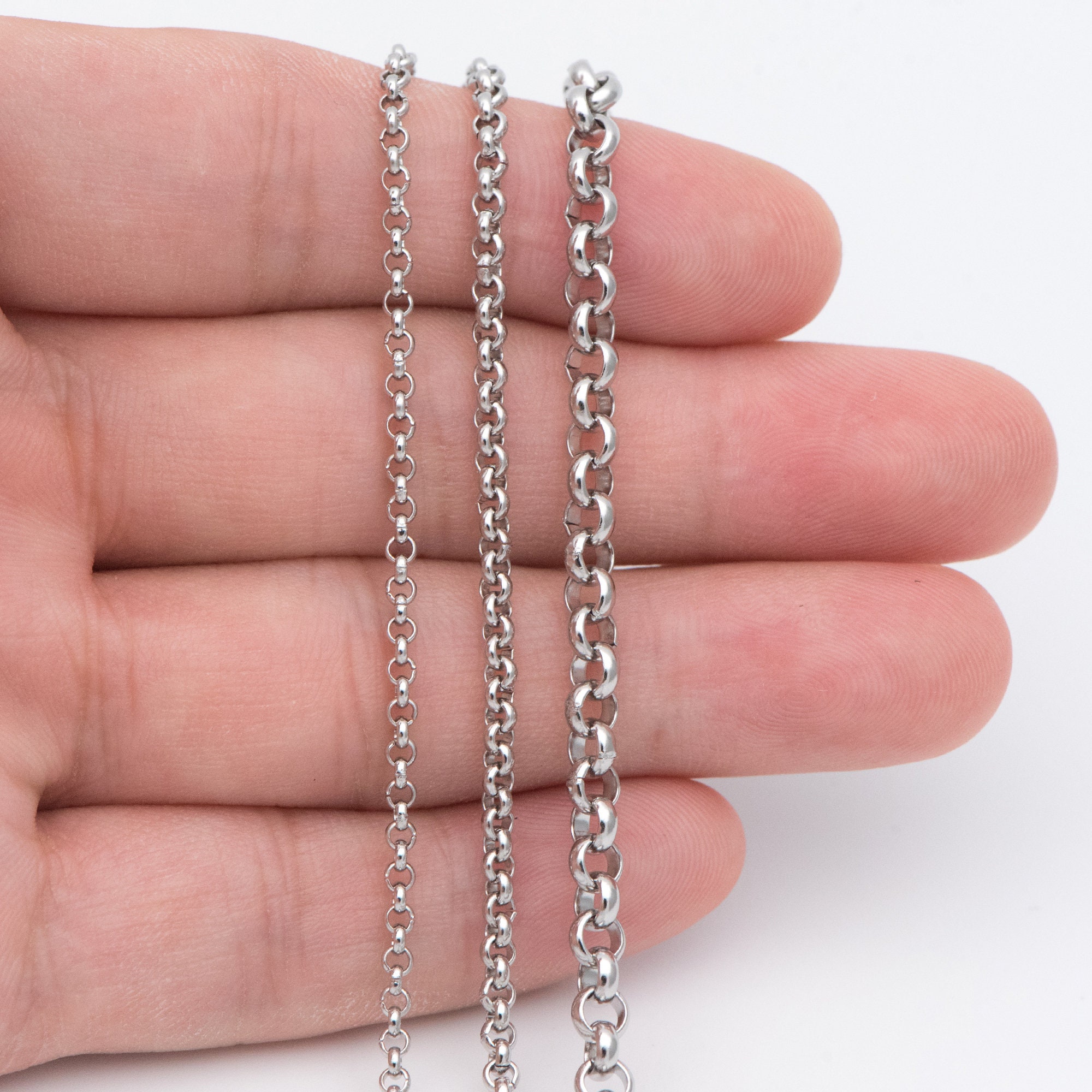 Stainless Steel Chains 2/ 2.5/ 4mmround Cable Link Chains Etsy Canada