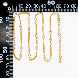 5mm Round C.Z Anklet - Gold