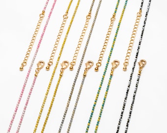 Gold Faceted Ball Beaded Chain, Finished Bracelet/ Anklet/ Necklace with Extender Chain, Ready to Wear (#LK-256)