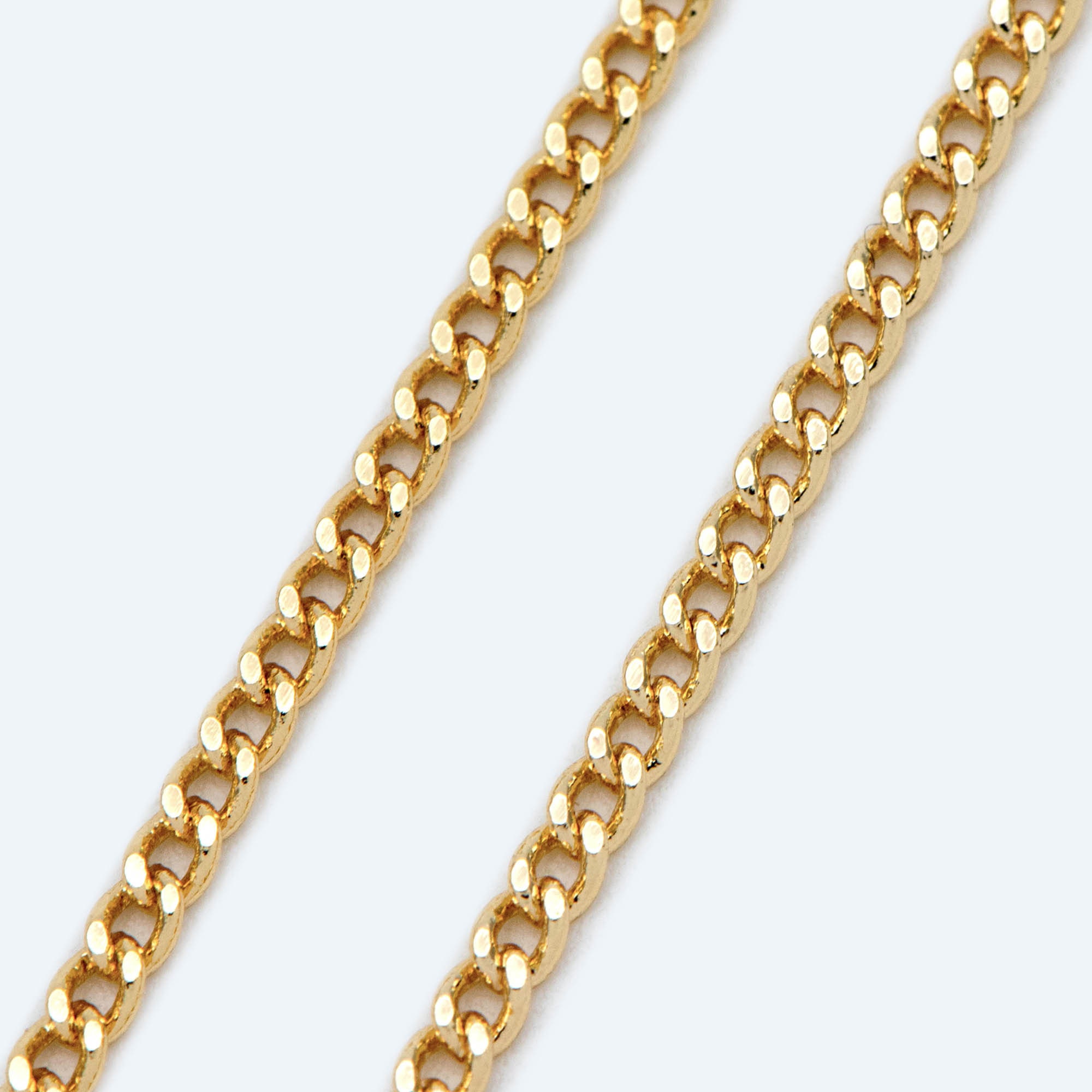 Gold Curb Chain 1.9mm Gold Plated Brass Chain Strong Curb Etsy
