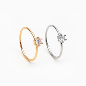 4pcs CZ Pave Gold/ Silver Minimalist Ring, Dainty Ring, Thin Ring, Weeding Ring (#GB-4169)