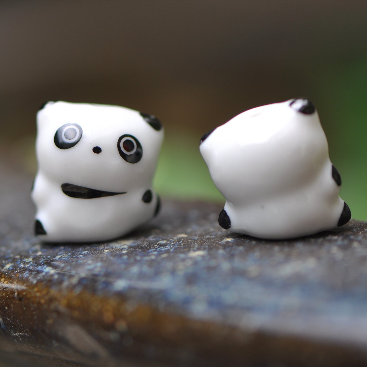 10pcs Ceramic Panda Beads, Kawaii Porcelain Panda, Lovely