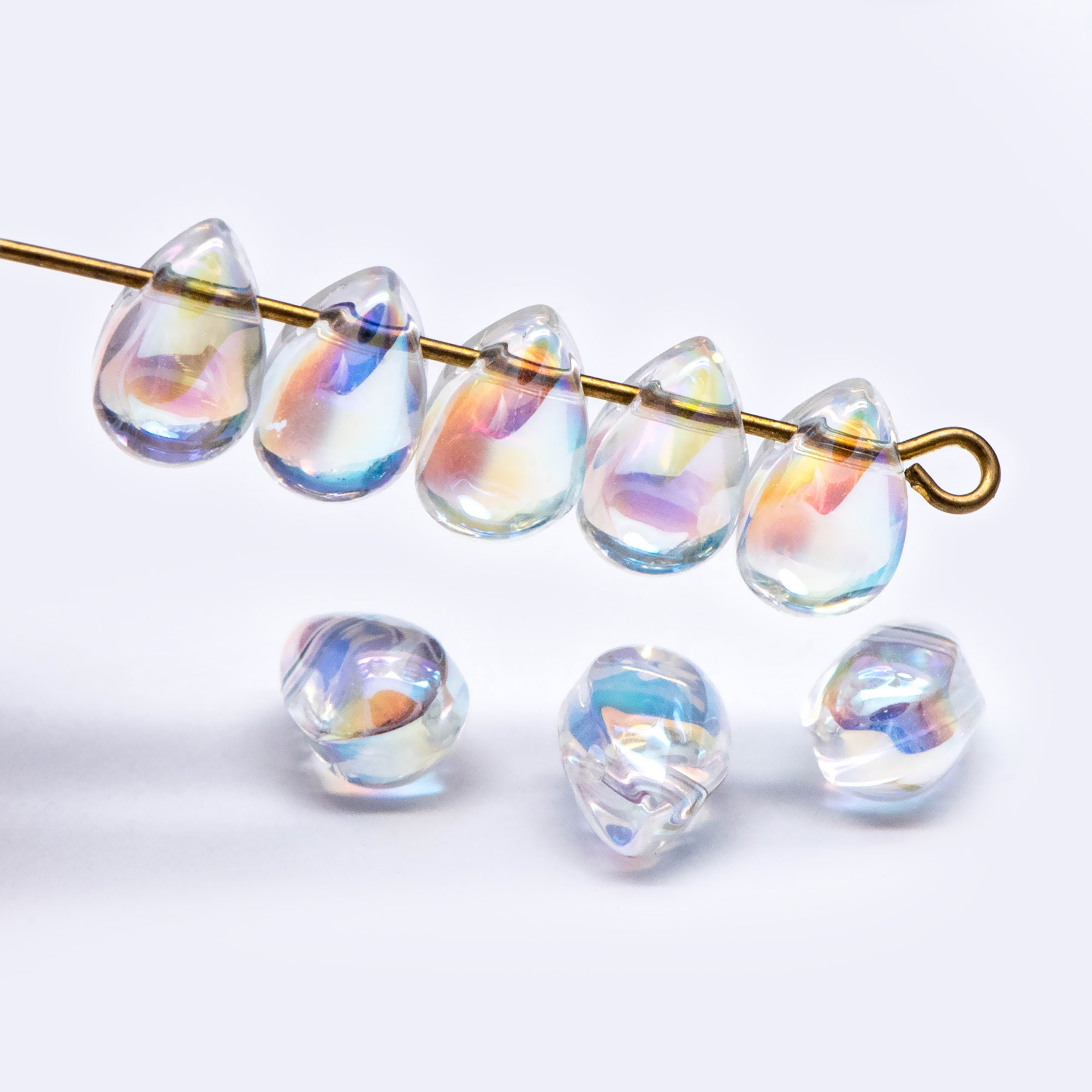 Glass Teardrop Beads 9x6mm Tear Drop Crystal Pear Beads Etsy