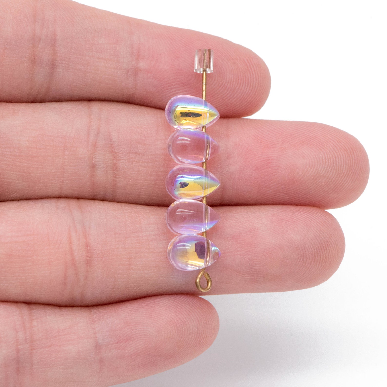 Glass Teardrop Beads 9x6mm Tear Drop Crystal Pear Beads Pink Etsy