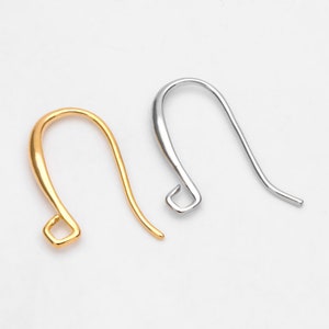 10pcs Gold/ Silver Ear Hooks, Ear Wires, French Hook Earrings, Simple Earrings, Earrings Findings (GB-3151)