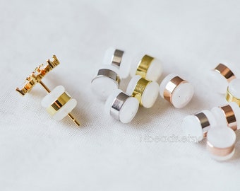 20pcs Rubber Ear Nuts, Earring Back Stoppers 5.5mm, Gold/ Silver/ Rose Gold, Earring Component Findings (#GB-339)