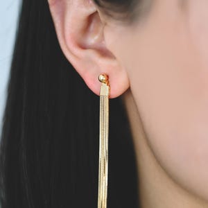 4pcs Chain Tassel Charms, Gold/ Rhodium plated Brass, Tassel Earring Components (GB-3523) image 10