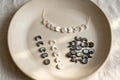 Moon Phase Mother of Pearl Beads, White/ Black MOP Shell Crescent Charms 12mm (BK-035)