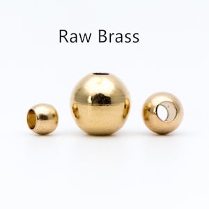 100pcs Raw Brass Round Spacer Beads, DIY Jewelry Findings Wholesale, 3/ 4/ 6mm  (RB-180)