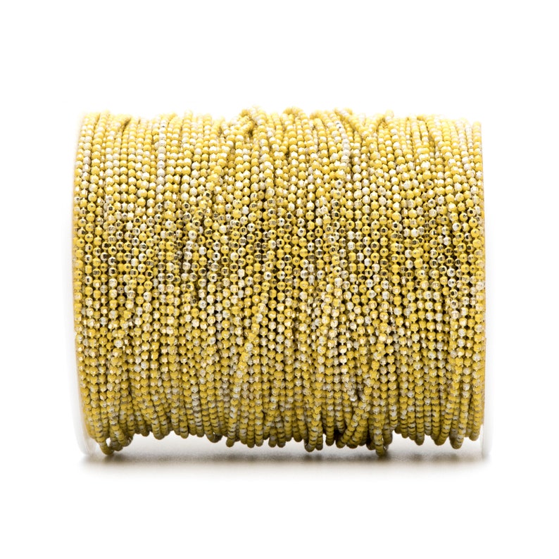 Multi Colors Tiny Chains 5 Meters=16.5ft #LK-256 Dainty Faceted Brass Ball Chain 1.6mm
