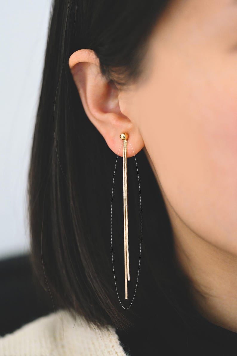 4pcs Chain Tassel Charms, Gold/ Rhodium plated Brass, Tassel Earring Components (GB-3523) image 4