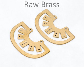 10pcs Raw Brass Drop Charm Connectors 20x35mm, Brass Findings Wholesale (RB-290)