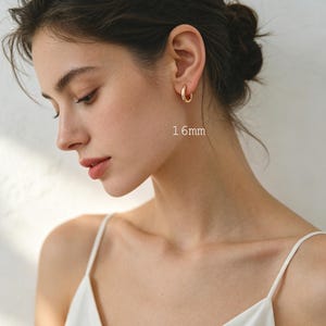4pcs Gold/ Silver Chunky Hoop Huggies, 3mm Thick, 14/ 16/ 18/ 20/ 26mm, Stainless Steel Hoop Earrings, Minimalist Earrings (GB-2788) image 4