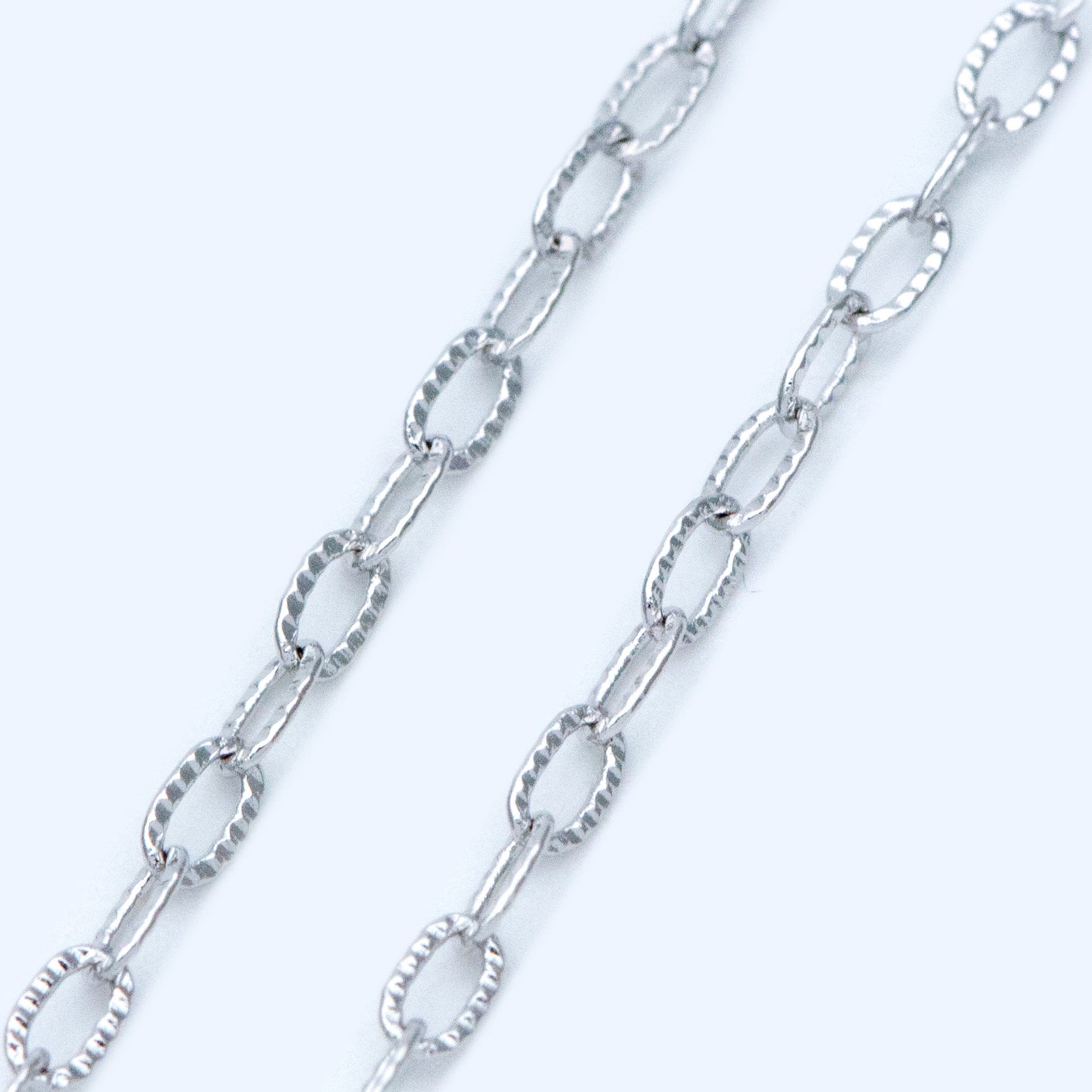 Silver Tone Oval Chains Link Size 2.2x3.7mm Rhodium Plated Etsy