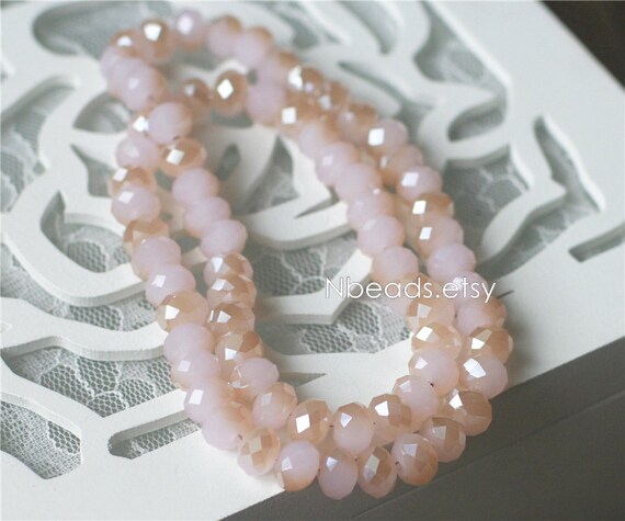 Rondelle Crystal Glass Faceted Beads 8x10mm Pink Champagne BZ10 52 70pcs Etsy